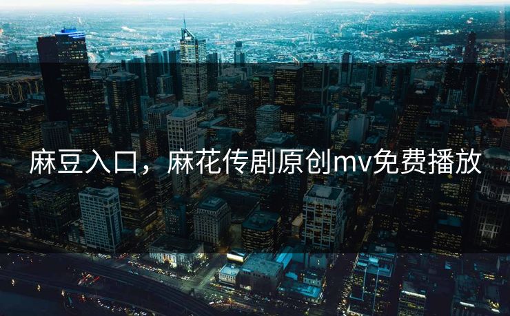 麻豆入口，麻花传剧原创mv免费播放